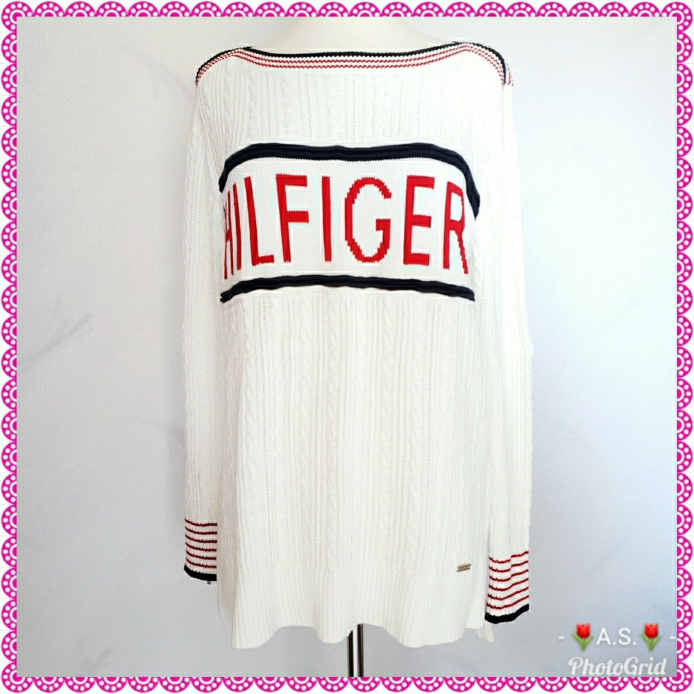 Tommy Hilfiger Sweater Spellout Knit Long Sleeves